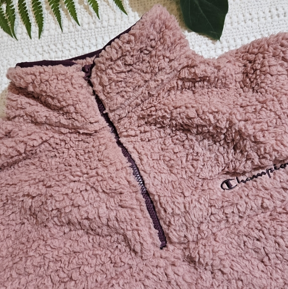 🎉Host Pick🎉Champion Fuzzy Pullover Sherpa Sweater Size M Mauve NWT - Picture 13 of 16